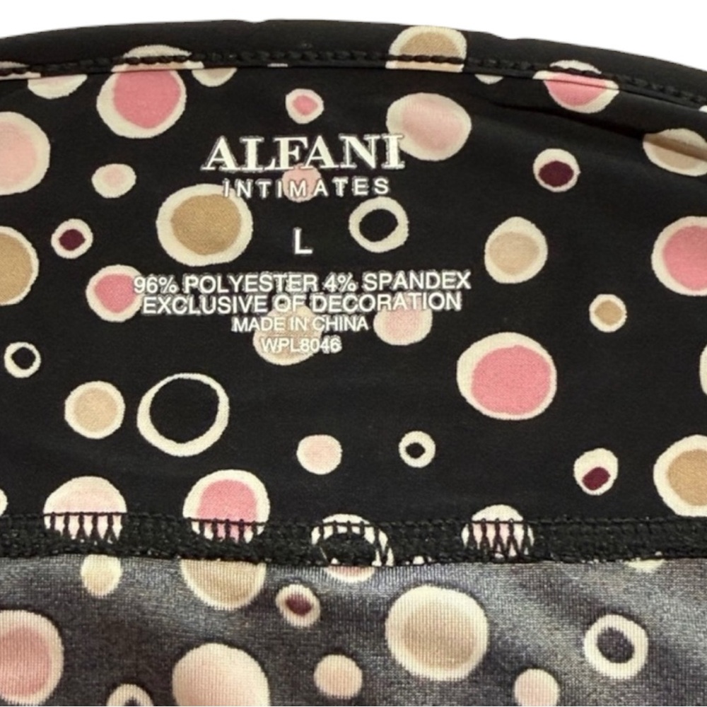 ALFANI Babydoll Black w/ Polka Dot Sleepwear Slip Dress Style Size Large - Picture 5 of 6
